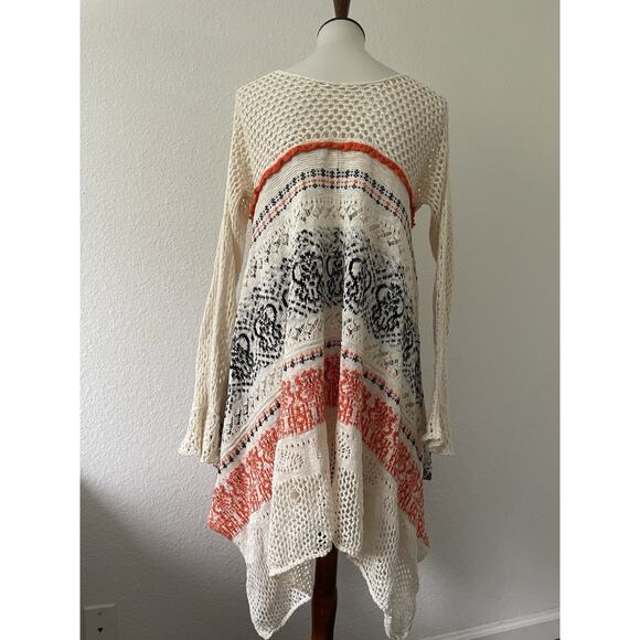 Anthropologie Sleeping on Snow Dress Crochet Asymmetric Print Knit - Picture 10 of 14